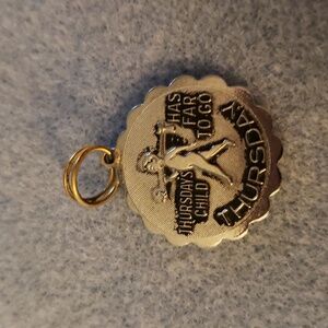 Sarah Coventry Vintage Silvertone Thursday's Child Pendant